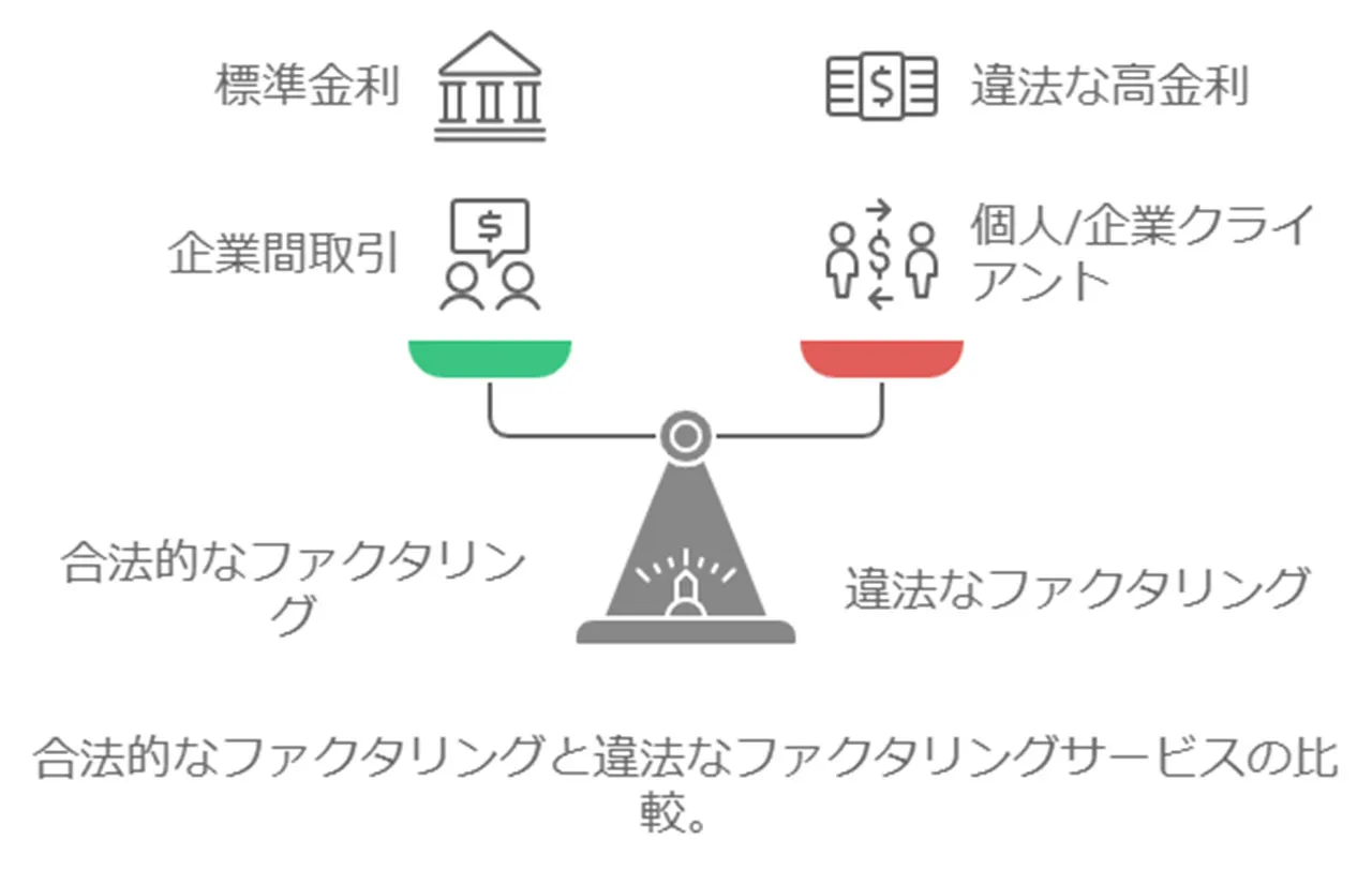 合法的なファクタリングと違法な闇金の違い