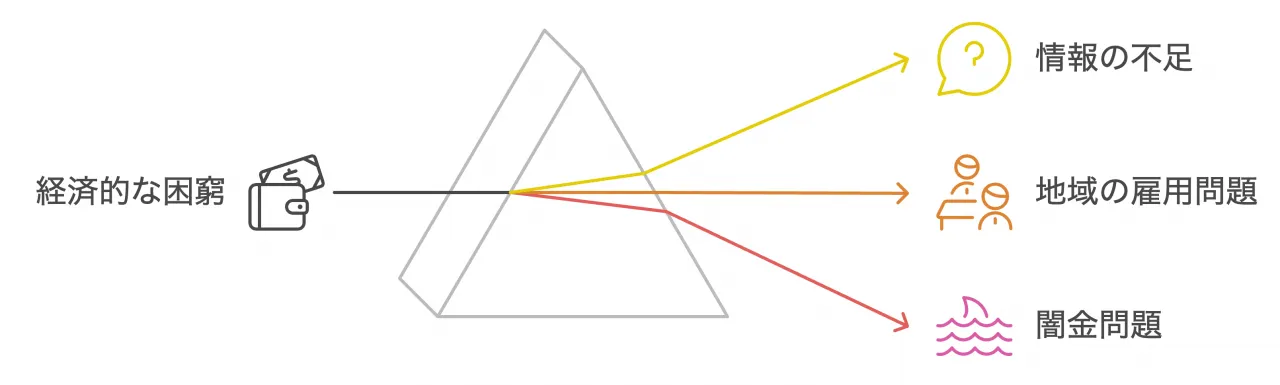 問題の根源：経済的困窮と情報不足