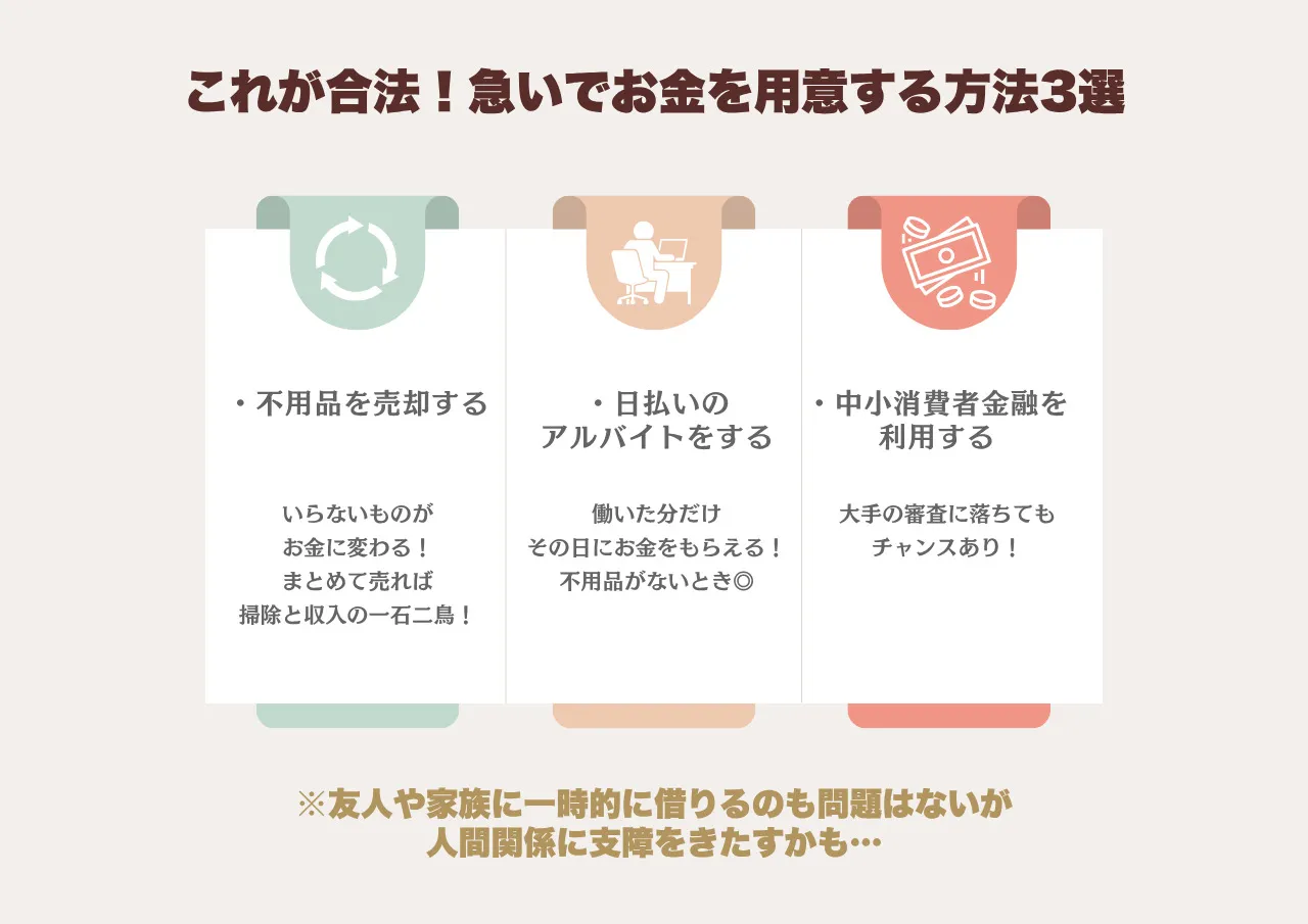 これが合法!急いでお金を用意する方法3選