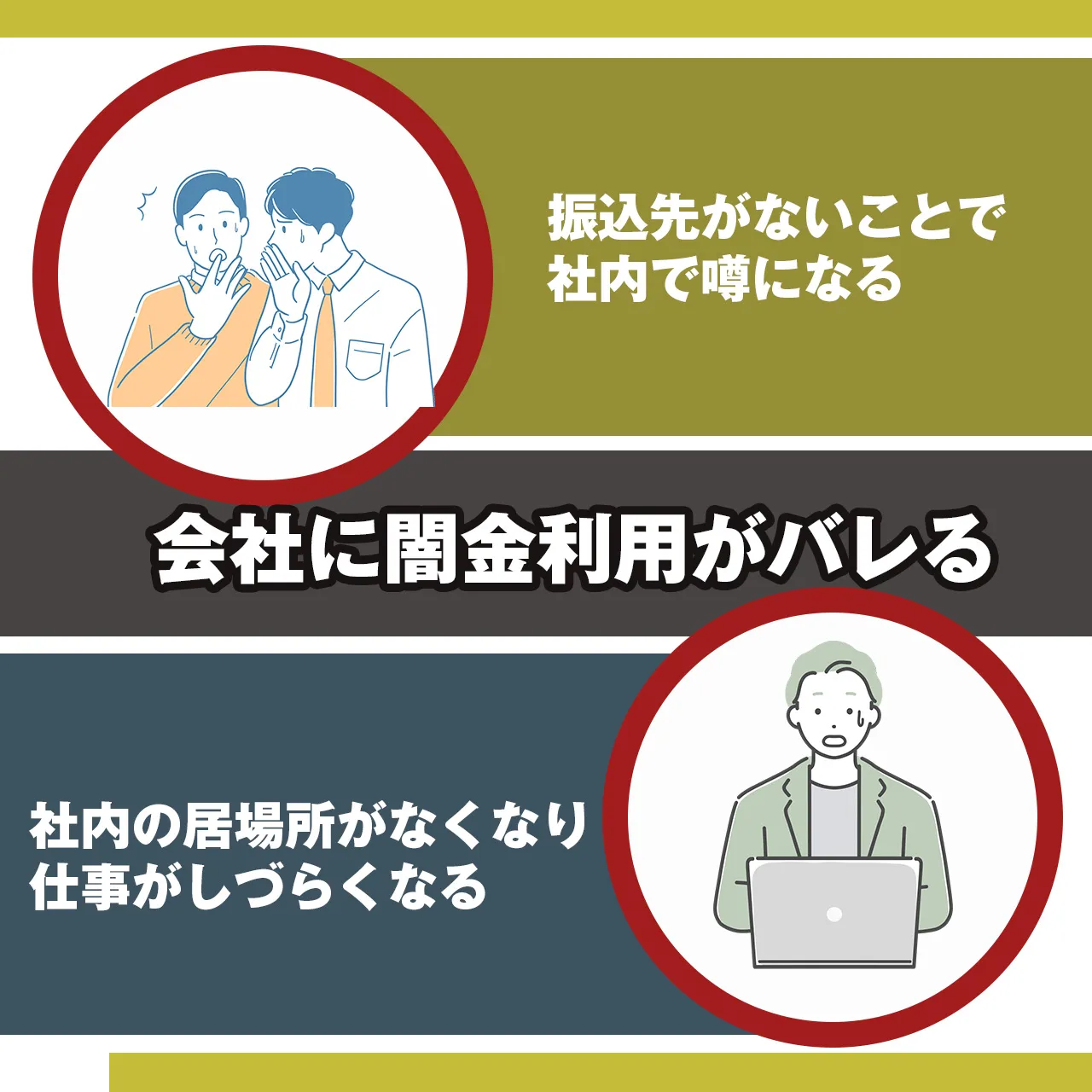 給料の振込先がなくなり会社に闇金がバレる